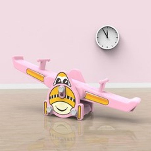 2인용 기린시소 실내시소 어린이시소 장난감, 항공기 시소 핑크 (활성 모델)