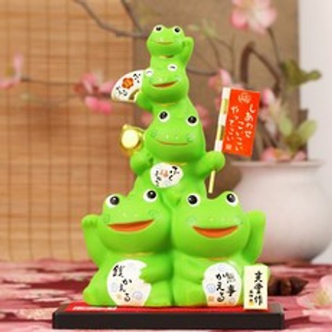 사요 래빗 마네키 고양이 소품 일본 무드 생일 개업 선물 오리지널, 적나라한 복운 개구리 큰사이즈 라지