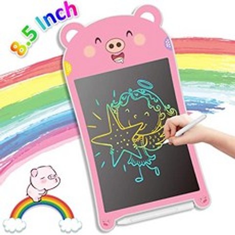 Guyucom Colorful Drawing Graffiti Board 8.5 inch New Kids Toy Girl Boy Create Tablet with Lock Button for Children., 본상품