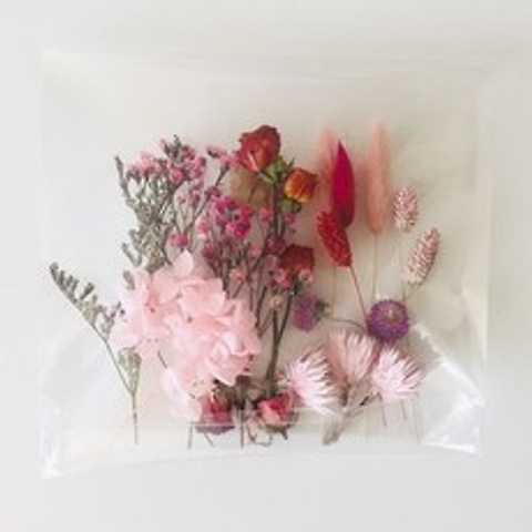 봄봄아이 드라이플라워 소품용재료 소량묶음 3가지 색상, 핑크