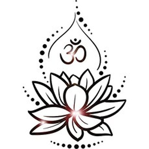 Large Vinyl Wall Decal Lotus Flower Yoga Hinduism Hindu Om Symbol Stick (S 11 in X 16 in Burgundy), S 11 in X 16 in, Burgundy