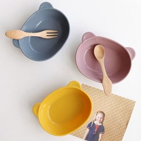 파스텔 실리콘 어린이 접시 유아식기 간식 그릇 3color, 1개, 핑크