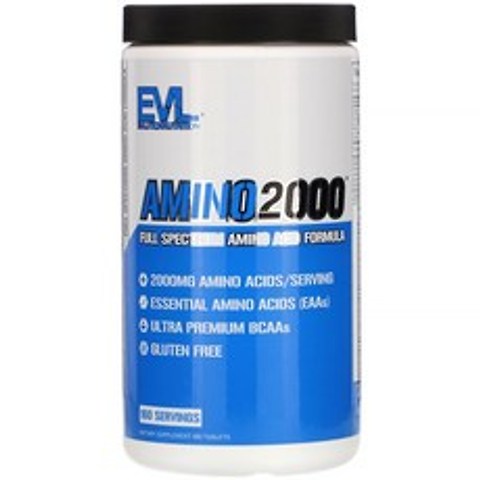 EVLution Nutrition 아미노2000 아미노산 포뮬러 AMINO2000 Full Spectrum Amino Acid Formula 480정
