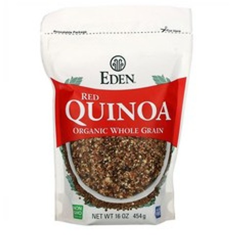 Eden Foods Whole Grain Red Quinoa 에덴푸드 홀그레인 통밀 레드 퀴노아 16oz(454g) 4팩, 454g