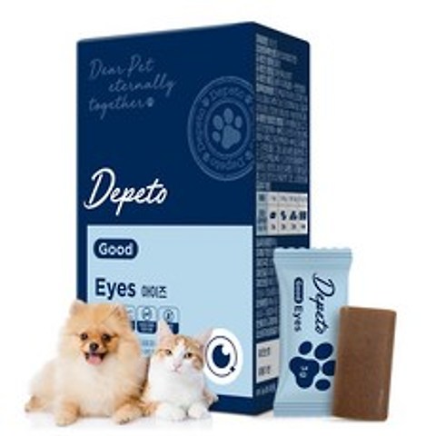 뉴트리원 디페토 강아지 고양이 눈 영양제 반려동물 전연령 눈물 자국 눈꼽 눈건강 피로개선 + 활력환, 1box