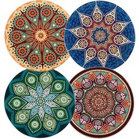 Ceramic Coasters Absorbent for Drinks Christmas and Thanksgiving Day (Mandala and Bohemia Style), Mandala and Bohemia Style