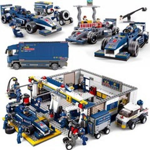 도시 레이서 포뮬러 자동차 레이싱 F1 역 수송 트럭 세트 빌딩 블록 피규어 아이 장난감 어린이 차량|블록|, 1개, 단일, 0351 no box
