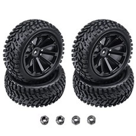 4 pack 2.99 inch 76mm rubber RC car tire wheel rim form foam insert 12mm 16 hex hub, 본상품