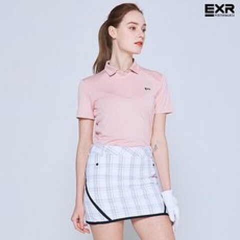 [EXR] 여성 베이직 에디션 카라 티셔츠 핑크