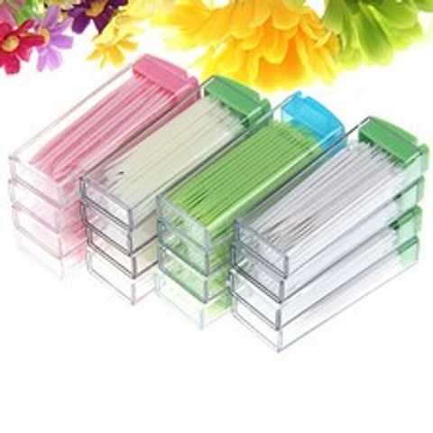 새로운 휴대용 플라스틱 이쑤시개 50 팩 박스형 녹색 냄새 구강 치과 추천, 옵션선택개, 단일옵션선택개