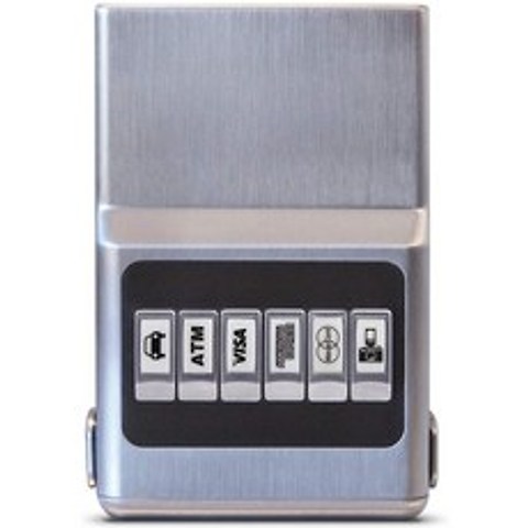 ACM 지갑 신용 카드 소지자 - 앞 포켓 주최자 쉬운 푸시 버튼 사용 (Chrome Silver RFID)