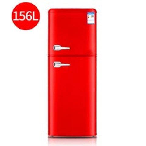 소형냉장고 더블도어 빈티지 냉장고 가정용 차잎 냉장 냉동 싱글도어 소형 사무실 컬러 에너지 전기냉장고, T04-BCD-156(레드색)