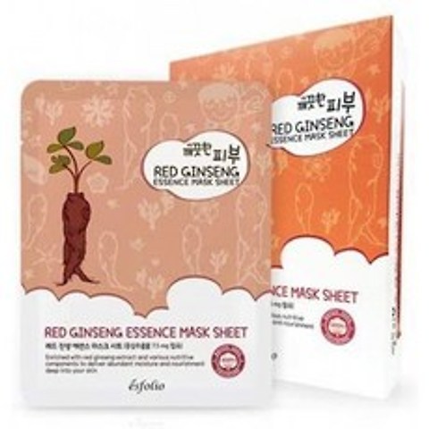 Esfolio Pure Skin Essence Mask Sheet Anti-Aging Rejuvenation Hydration RED Ginseng (Pack of 10)…, 1