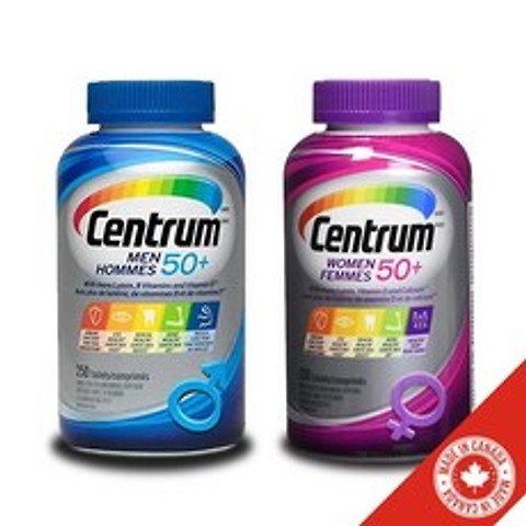 CENTRUM 캐나다 센트룸(CENTRUM) 실버50세이상 50+ 남성 & 여성 세트 종합비타민 250정 2병
