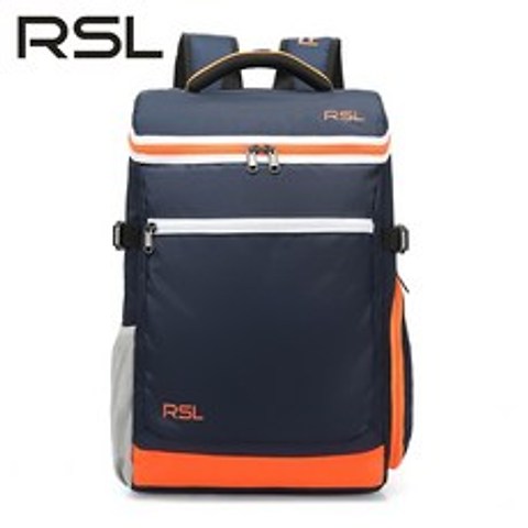 2020 새로운 RSL 배드민턴 가방 배낭 대용량 남성 여성 다기능 3팩 배드민턴 라켓 가방, RSL915 로얄 블루와 오렌지