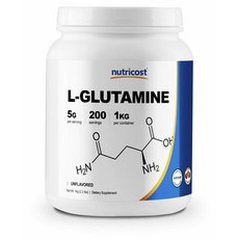 Nutricost L-Glutamine Powder 뉴트리코스트 L글루타민 파우더 5000mg 1KG 1병, 1개, 1개