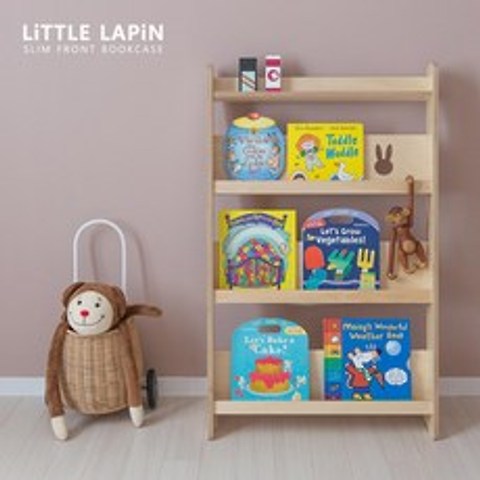 리틀라핀 슬림형 전면책장 내츄럴 / 자작나무 유아 아기 가구 놀이 책장, 리틀라핀슬림전면책장(내츄럴)
