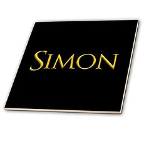 미국 이름의 Simon Common Boys. 검은 색 부적 - 타일 (CT_340868_1) (4-Inch-Ceramic), 4-Inch-Ceramic