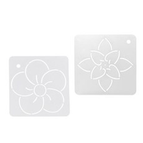 ZCD 2Pc 광장 꽃 퀼트 스텐실 템플릿 DIY 재봉 자수 패치 워크, 플라스틱, 화이트