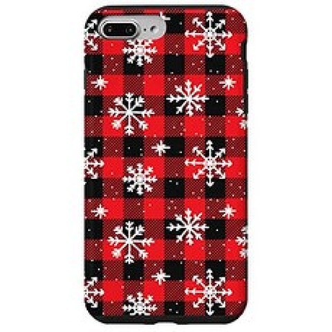 EOM iPhone 7 Plus 8 Plus Snowflakes on Red and Black pat [iPhone 7 Plus／8 Plus] - E014508MZLPTCF5, iPhone 7 Plus／8 Plus