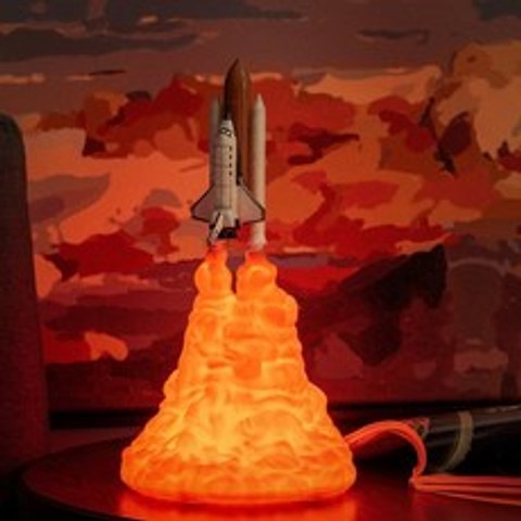 라미컴 해외배송 2019 우주 애호가 로켓 램프를위한 3d 인쇄로 야간 조명의 새로운 dropshipping 우주 왕복선 램프 및 달 램프, 직진 셔틀, 작은 크기, 협력사