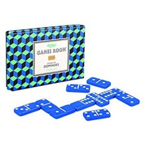 Ridley의 AGAM083 Classic Double Six Dominoes Tile Game for Kids & Adults 28Piece Blue, 단일옵션