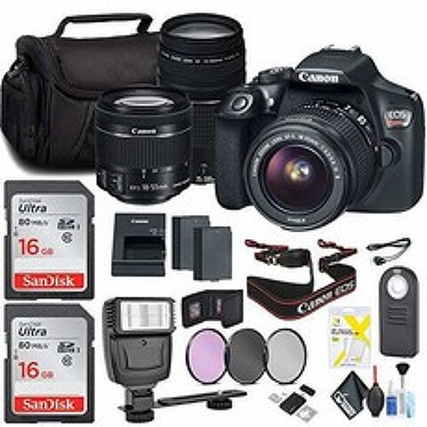 Canon EOS Rebel T6 DSLR Camera 18-55mm Lens Canon EF-S 75-300m/326182, 상세내용참조