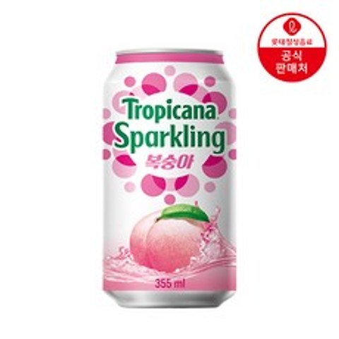 트로피카나 [롯데본사] 스파클링-복숭아, 24개, 355ml