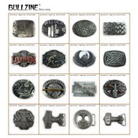 Bullzine 아연 합금 Mjolnir THORSHAMMER 바이킹 유다 해골 벨트 버클 용접기 늑대 목수 정비공 셀틱 낚시 벨트 버클|browning belt buckles, 1개, FP-02752, 단일