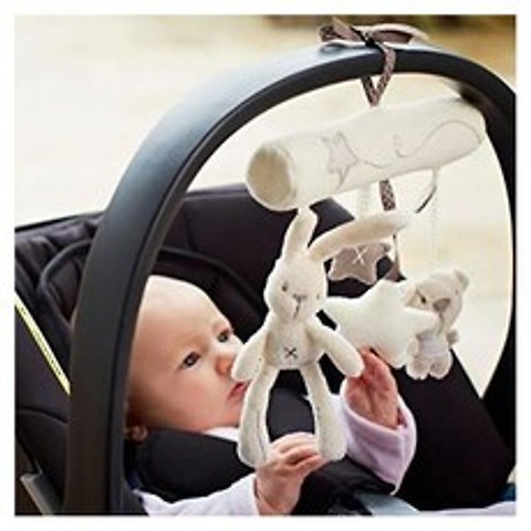 NeatoTek Baby Hanging Rattle Toys Soft Baby Music Plush Activity Crib Stroller Toys Rabbit Star Sha, 상세 설명 참조0