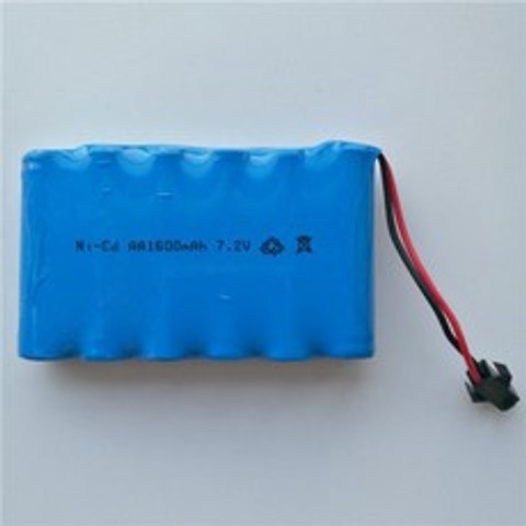 7.2V 1600mAh 대용량 RC카 배터리 SM 플러그 Ni-MH 배터리 팩, 1팩