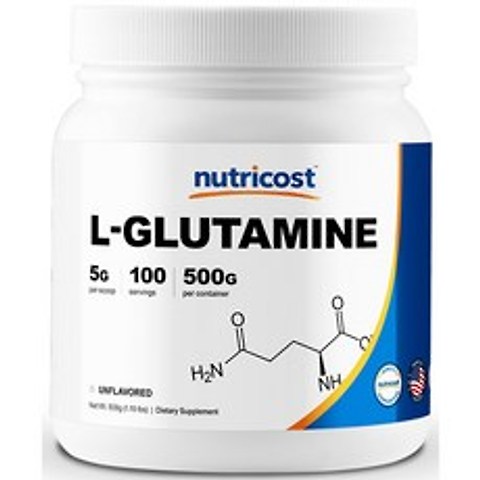 뉴트리코스트 L-글루타민 파우더 500g 무맛 1개 1서빙 5g 100회분 L-Glutamine Powder [500 GMS] [Unflavored]