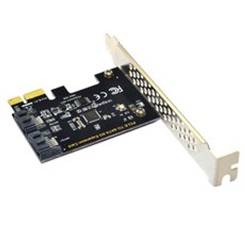 ZCD PCI-E 카드 SATA3.0 7Pin 6G 확장 컨트롤러 카드 플러그 플레이, 플라스틱, 검정