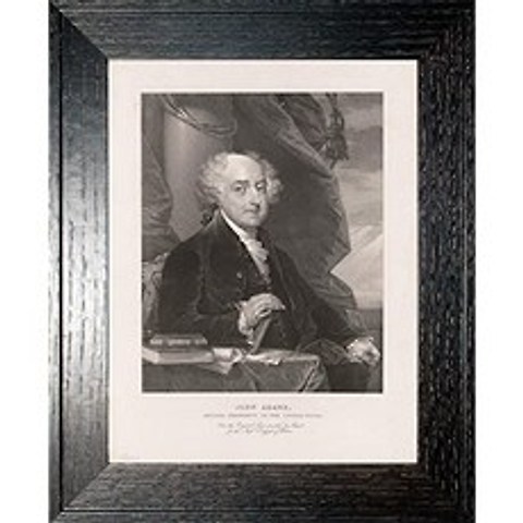 EOM 소박한 오크 프레임의 John Adams 사진-1828 년의 역사적 작품-(16 x 20)-광택 [16