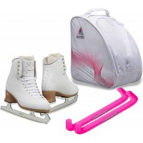 SKATE GURU 잭슨 울티마 피겨스케이트 ELLE FS2130 / 미디엄 투 와이드/어른 8 번들 가방과 가독 스케이트 가드, 단일옵션