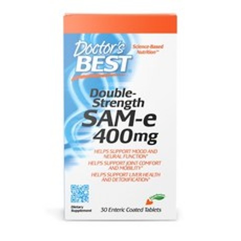 닥터스 베스트 더블 스트렝스 SAM-e 400 mg 30 장용 코팅 타블렛, 2개, 30개입