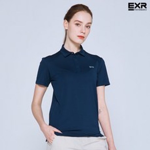 [EXR] 여성 베이직 에디션 카라 티셔츠 네이비