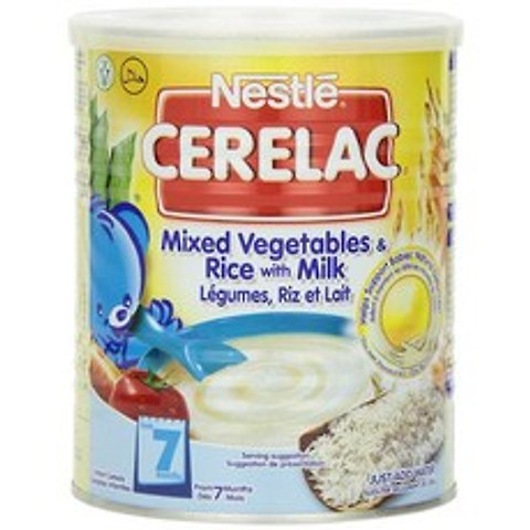 네슬레 Nestle 쎄레락 아기 이유식 혼합야채 2단계 400g Stage 2 Cerelac Mixed Vegetables Rice Milk