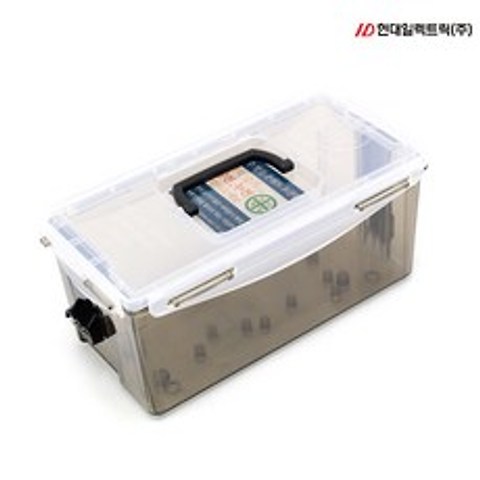 현대일렉트릭 타로시 캠핑 방수방진 멀티탭 보관함 플라스틱박스, 1개