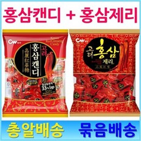 청우식품 고려홍삼캔디(300g)+고려홍삼제리2(400g), 1set