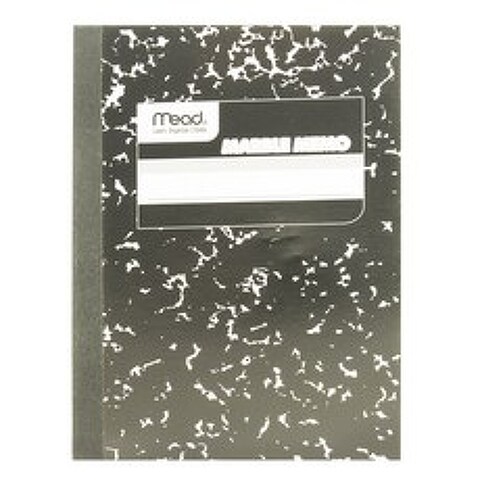 Mead 마블 메모 노트북 11.4x8.2cm, Black, 1개