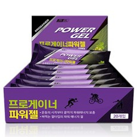 프로게이너 파워젤 청포도맛 1박스 에너지보충/스포츠젤, 40g, 20개입