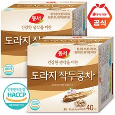 동서 도라지 작두콩차 40TX2개 총80T 전통차, 80개