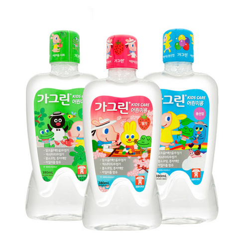 동아제약 사과향 + 딸기향 + 풍선껌향 어린이용 가그린, 3개, 380ml