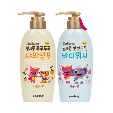 베비언스 핑크퐁 푸푸푸푸 샤와샴푸 380ml+뽀뽀드득 바디워시380ml, 1개