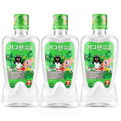 가그린 어린이용 구강청결제 사과향, 550ml, 3개