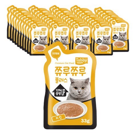 테비토퍼 쮸루쮸루 플러스 고양이간식, 치킨, 48개