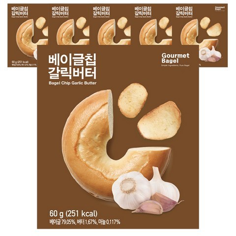 고메베이글 베이글칩 갈릭버터, 60g, 6개