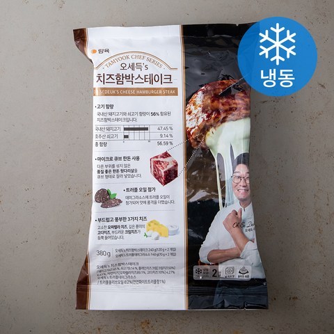 탐육 오세득 s 치즈함박스테이크 (냉동), 380g, 1개