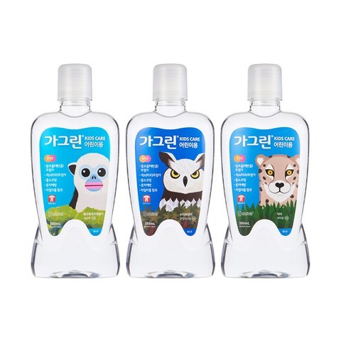 가그린 어린이용 가글액 풍선껌향, 380ml, 3개